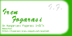iren fogarasi business card